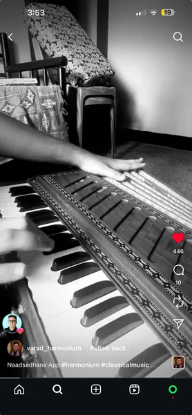 Instagram reel: a pianist with NaadSadhana